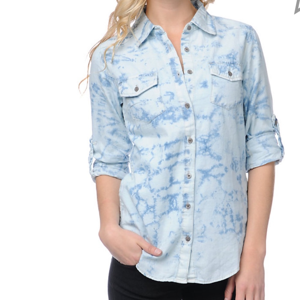 Thread And Supply Acid Wash Denim Button U